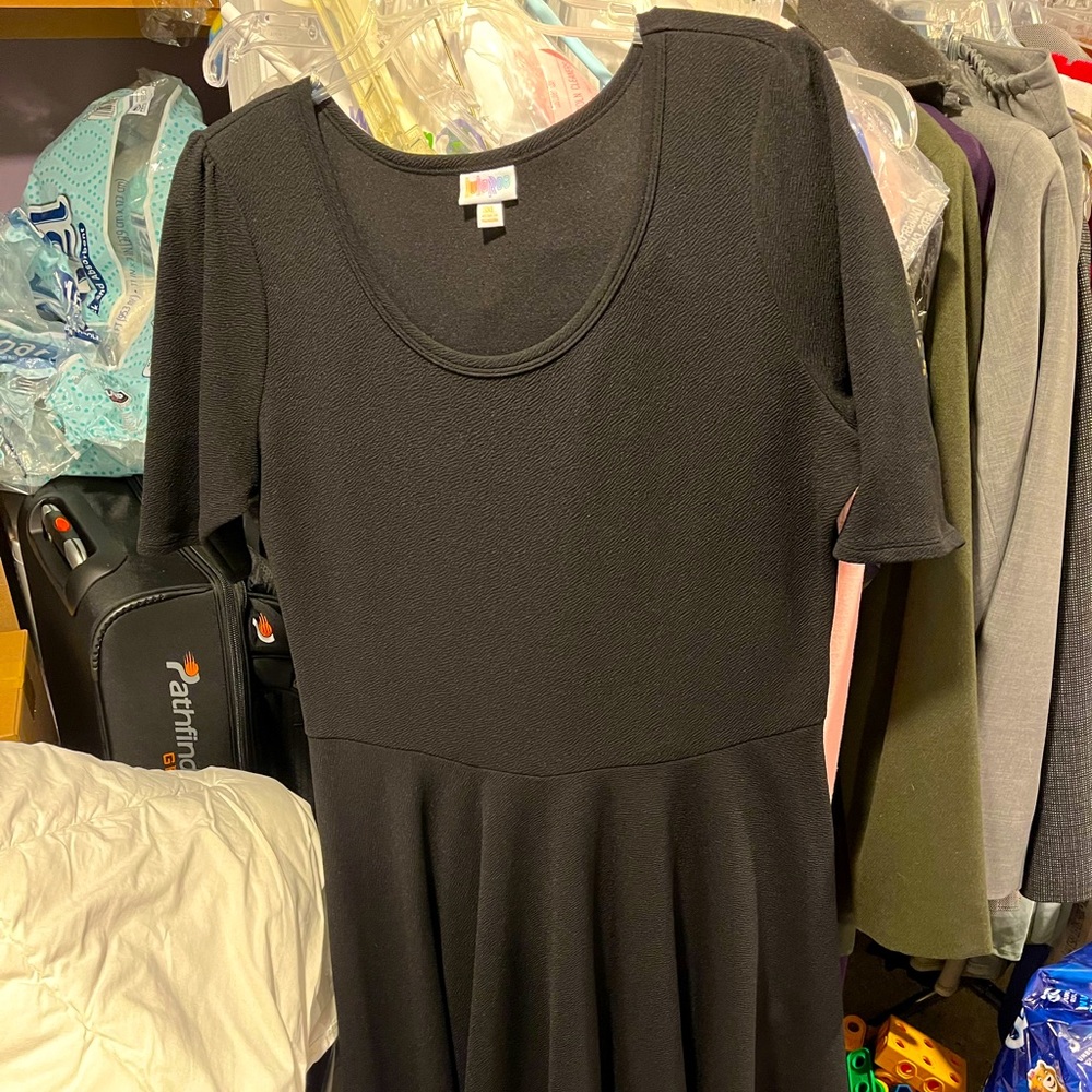 Solid black LuLaRoe Nicole Dress